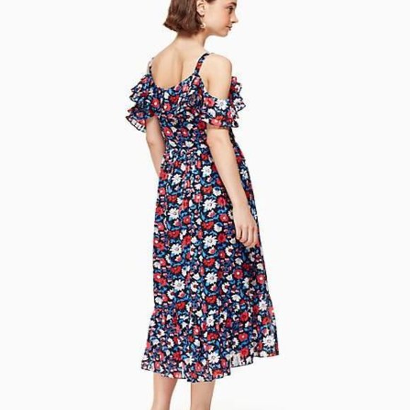 NEW KATE SPADE DAISY SATIN STRIPE MIDI DRESS! - Picture 4 of 11